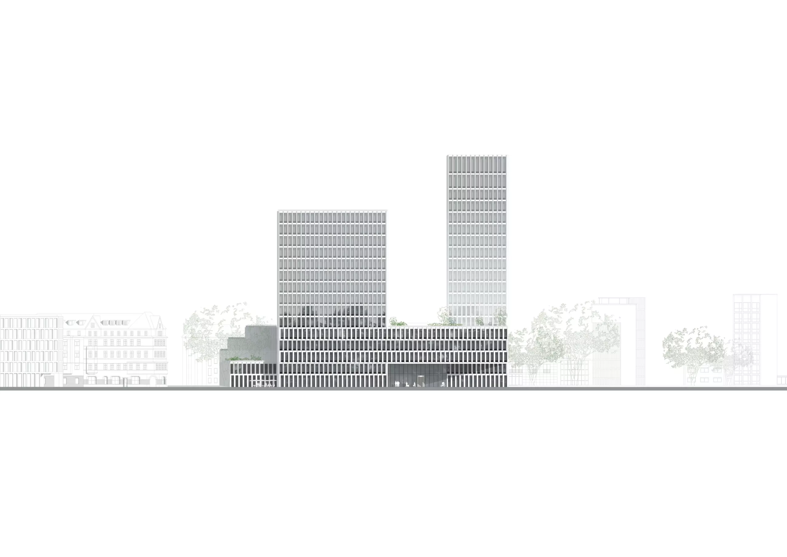SUPERGELB ARCHITEKTEN Wettbewerb Haidpark,Visualisierung SUPERGELB ARCHITEKTEN