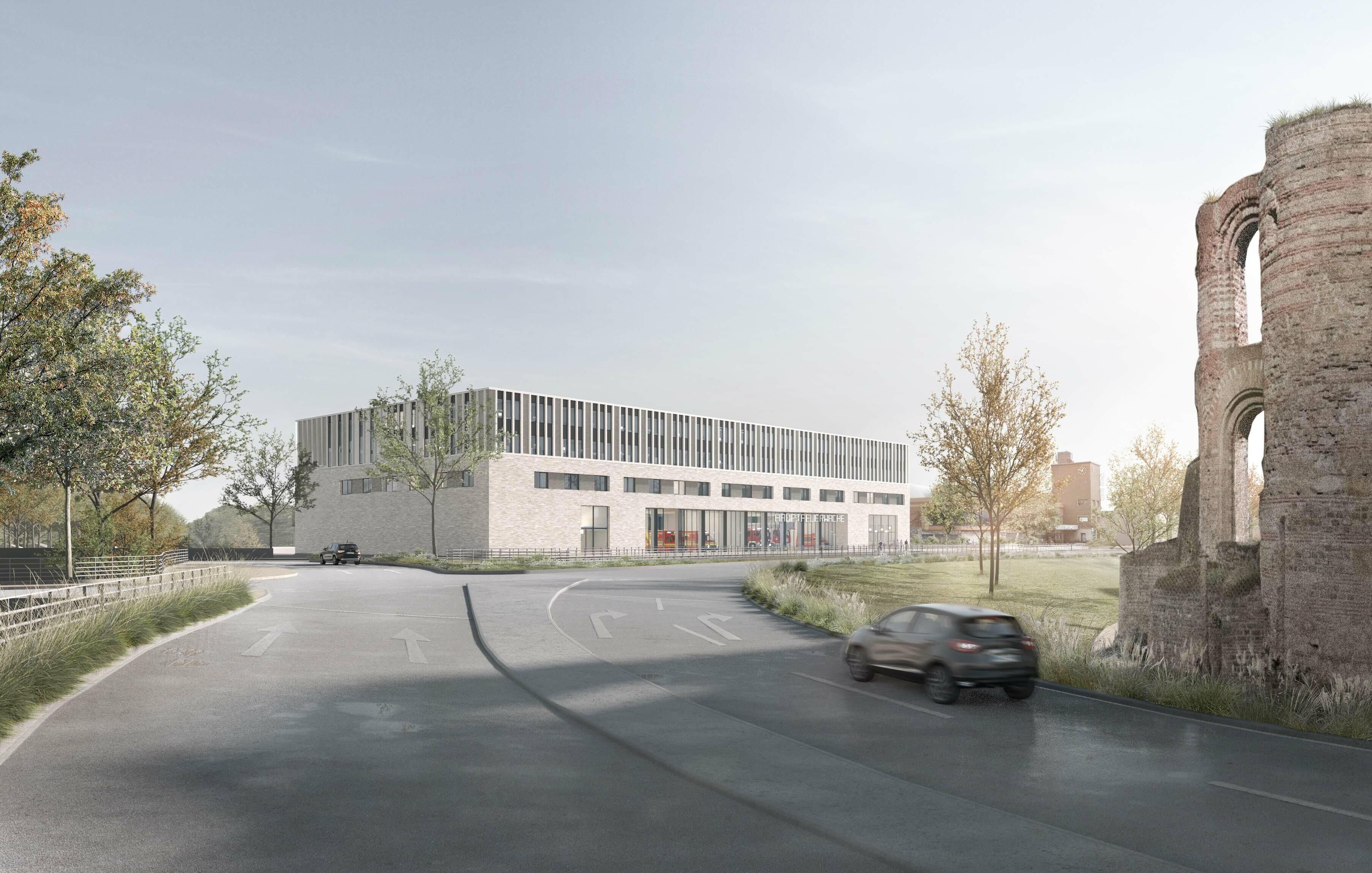 Hauptfeuerwache Trier © SUPERGELB ARCHITEKTEN / Visualisierung moka studio