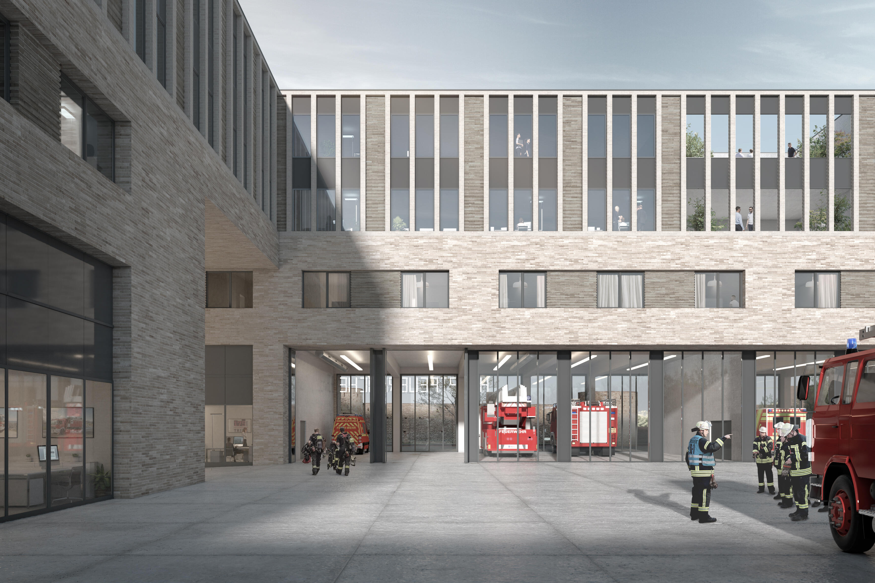 Hauptfeuerwache Trier © SUPERGELB ARCHITEKTEN / Visualisierung moka studio