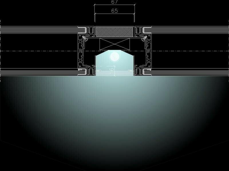 Trennwandleuchte, Lichtlinie vertikal