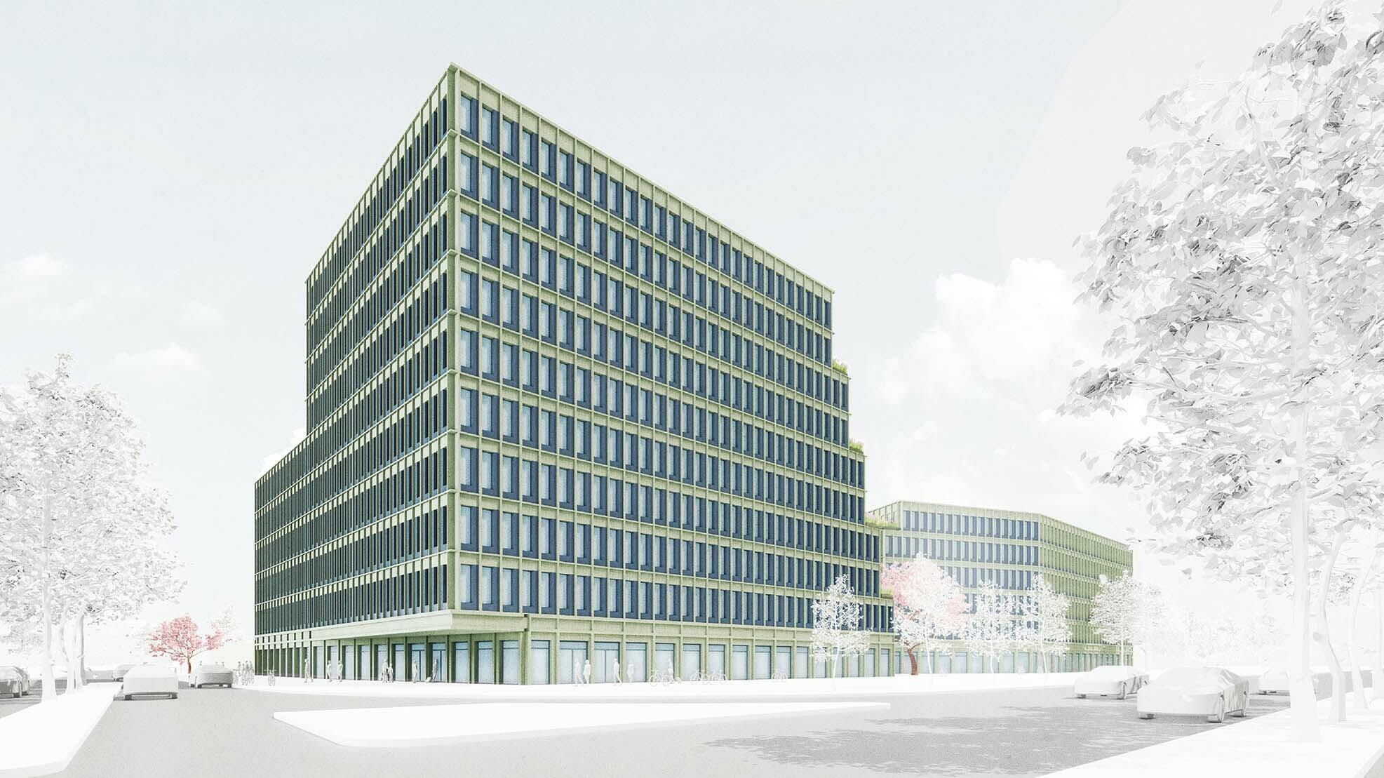 SUPERGELB ARCHITEKTEN Wettbewerb Haidpark,Visualisierung SUPERGELB ARCHITEKTEN