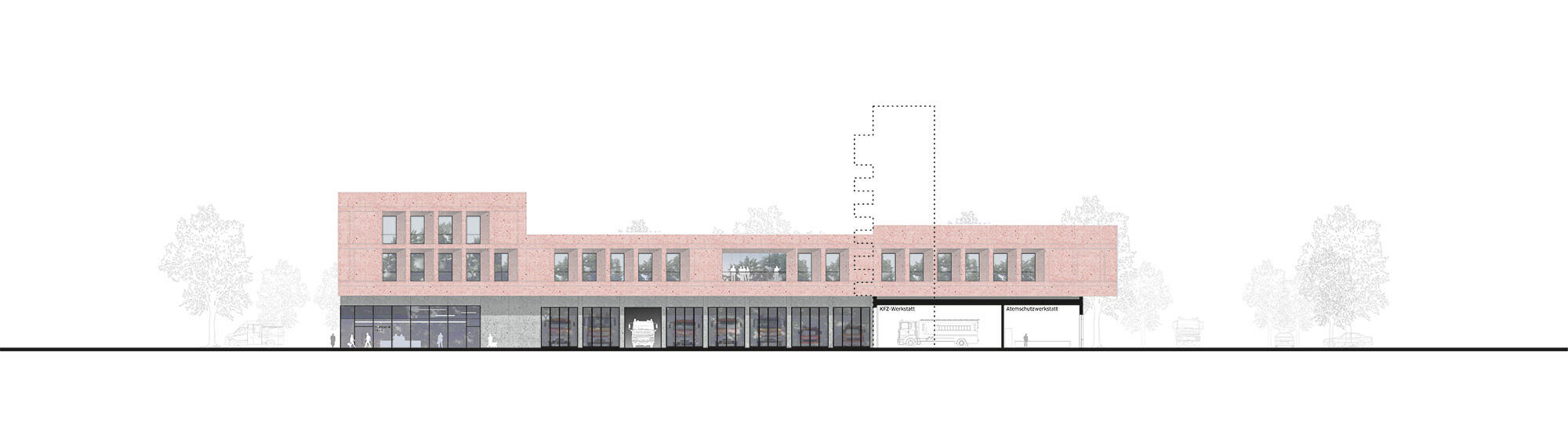 Hauptfeuerwache Fulda Mitte | Fassade Süd