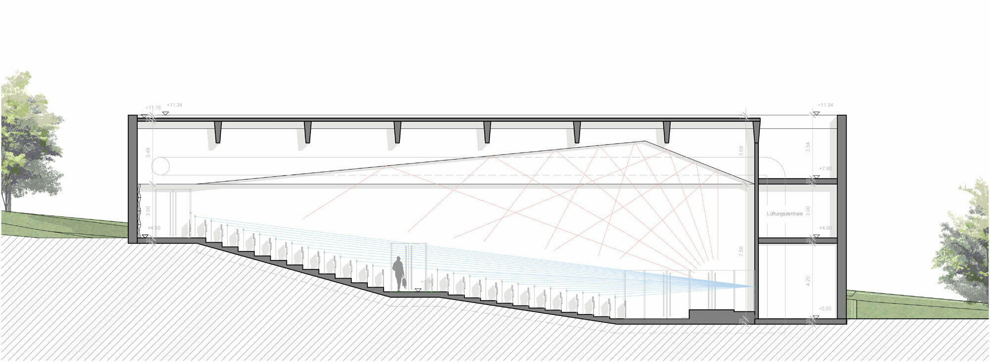 Hörsaal Y Universität Bielefeld I Schnitt