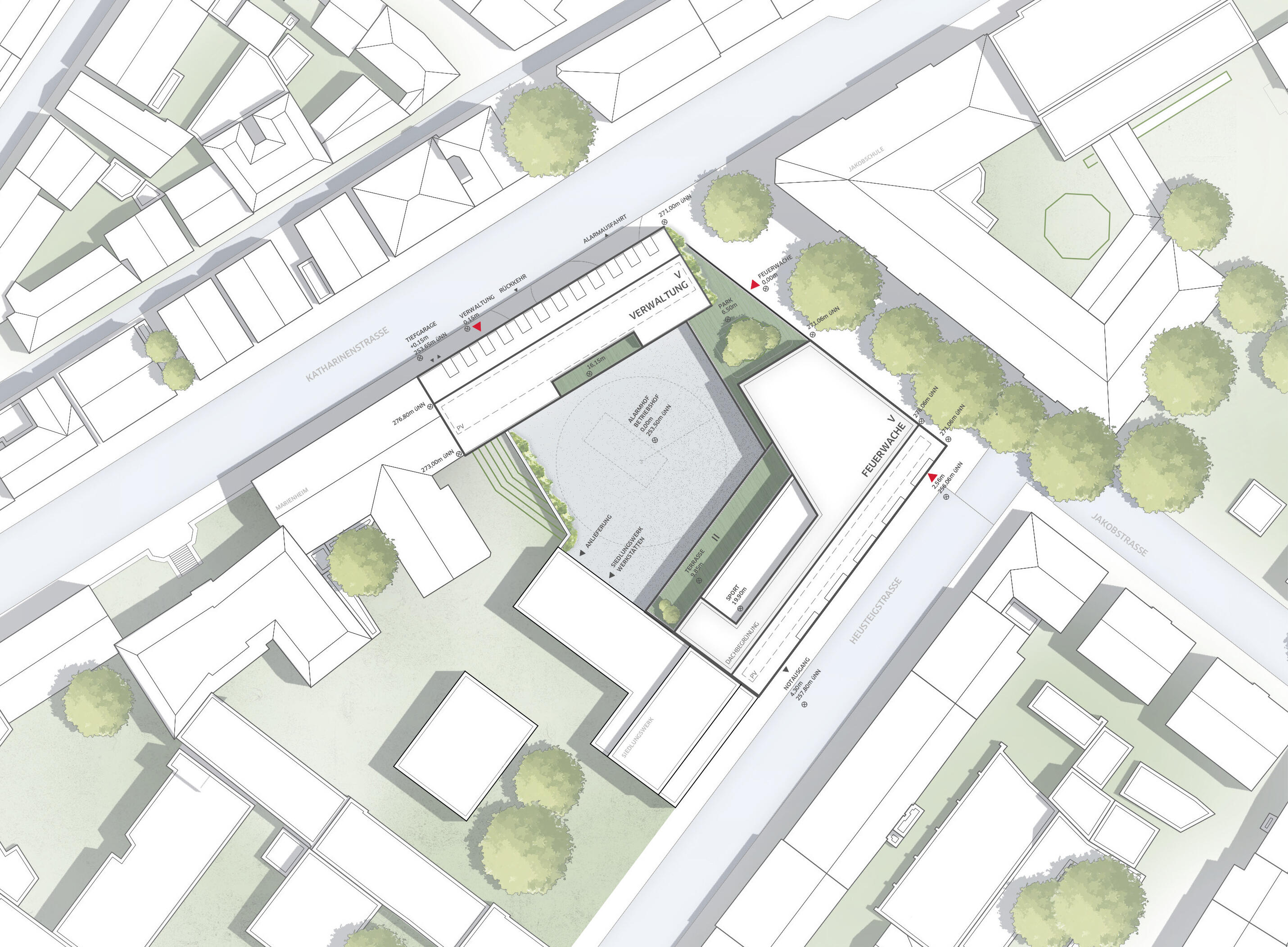 NEUBAU FEUERWACHE 1 – SÜD IN STUTTGART  Lageplan