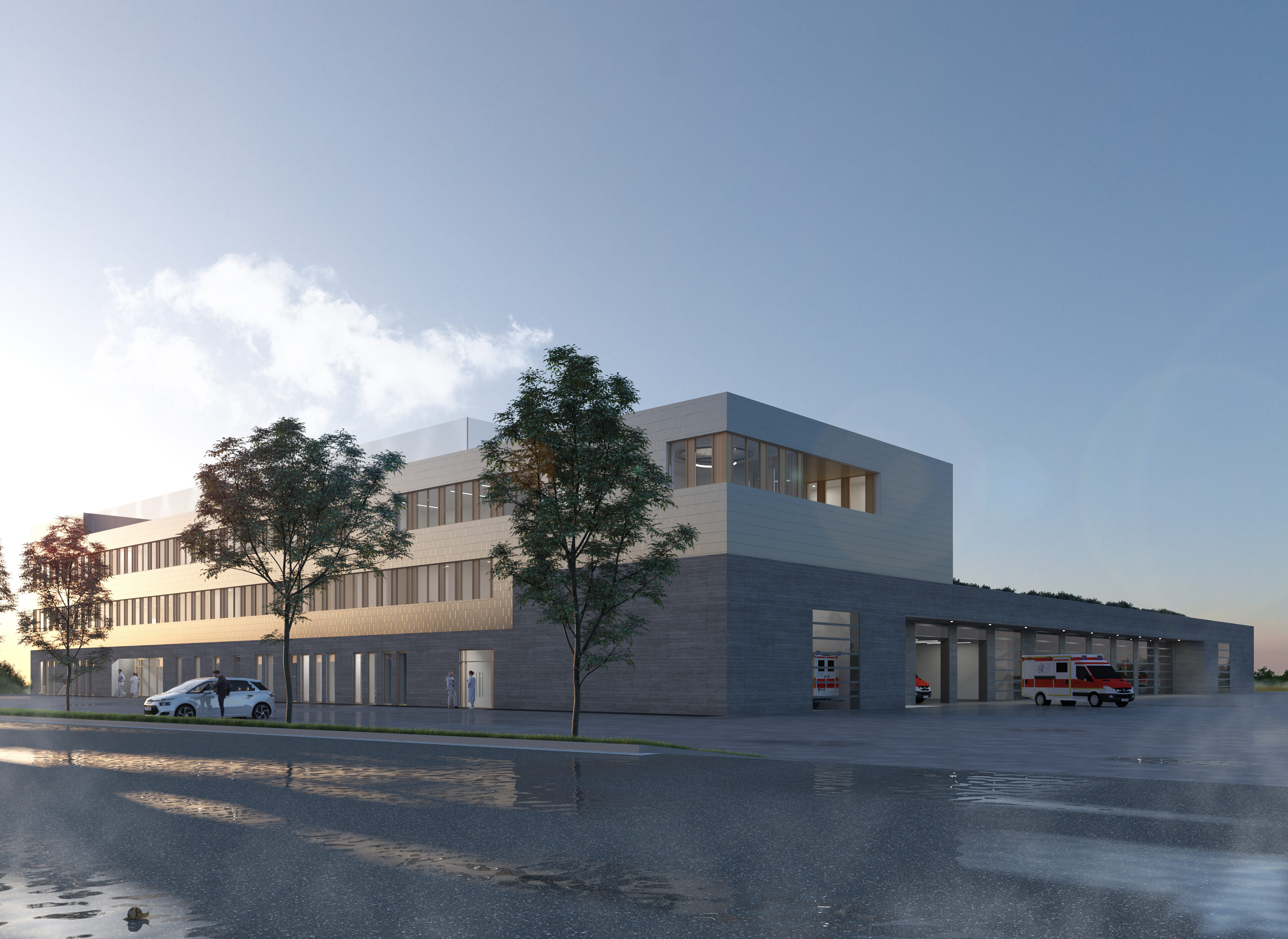 Neubau Gefahrenabwehrzentrum Kreis Olpe © SUPERGELB ARCHITEKTEN, Visualisierung Fix Visuals