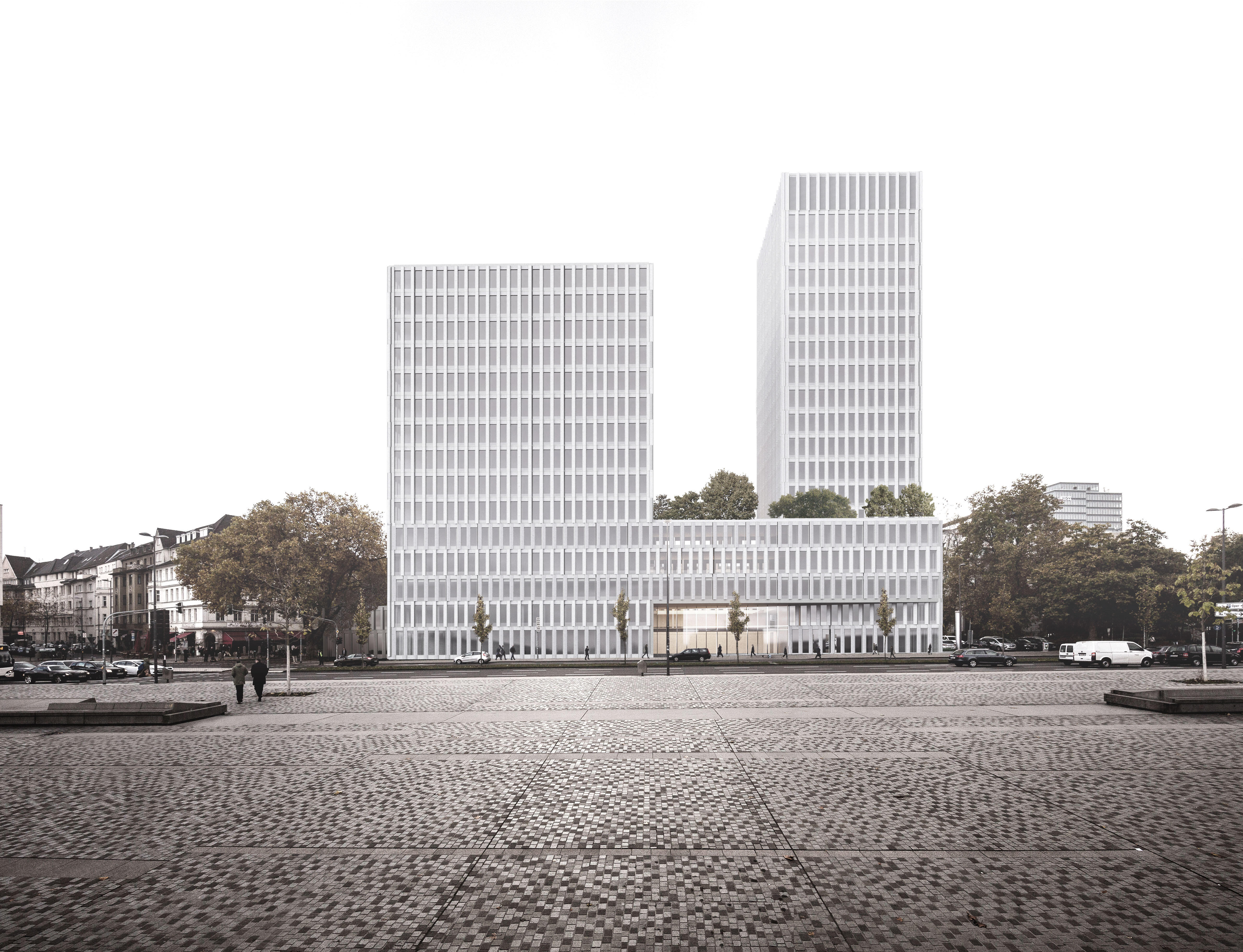 LVR Hochhaus am Ottoplatz in Köln - Visualisierung Front zum Ottoplatz