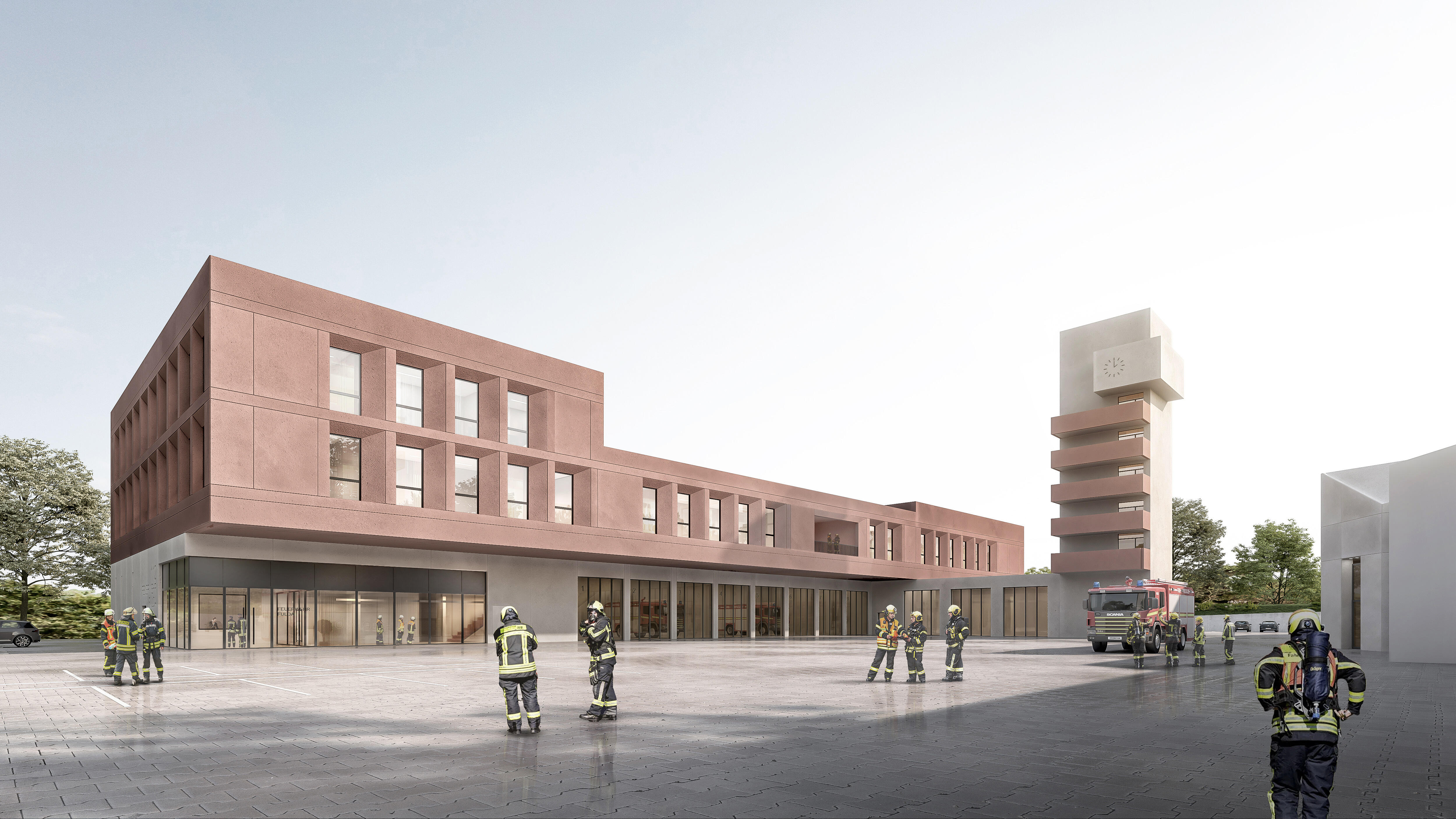 Neubau Wachgebäude, Atemschutzwerkstatt und Alarmzughalle an der Hauptfeuerwache Fulda