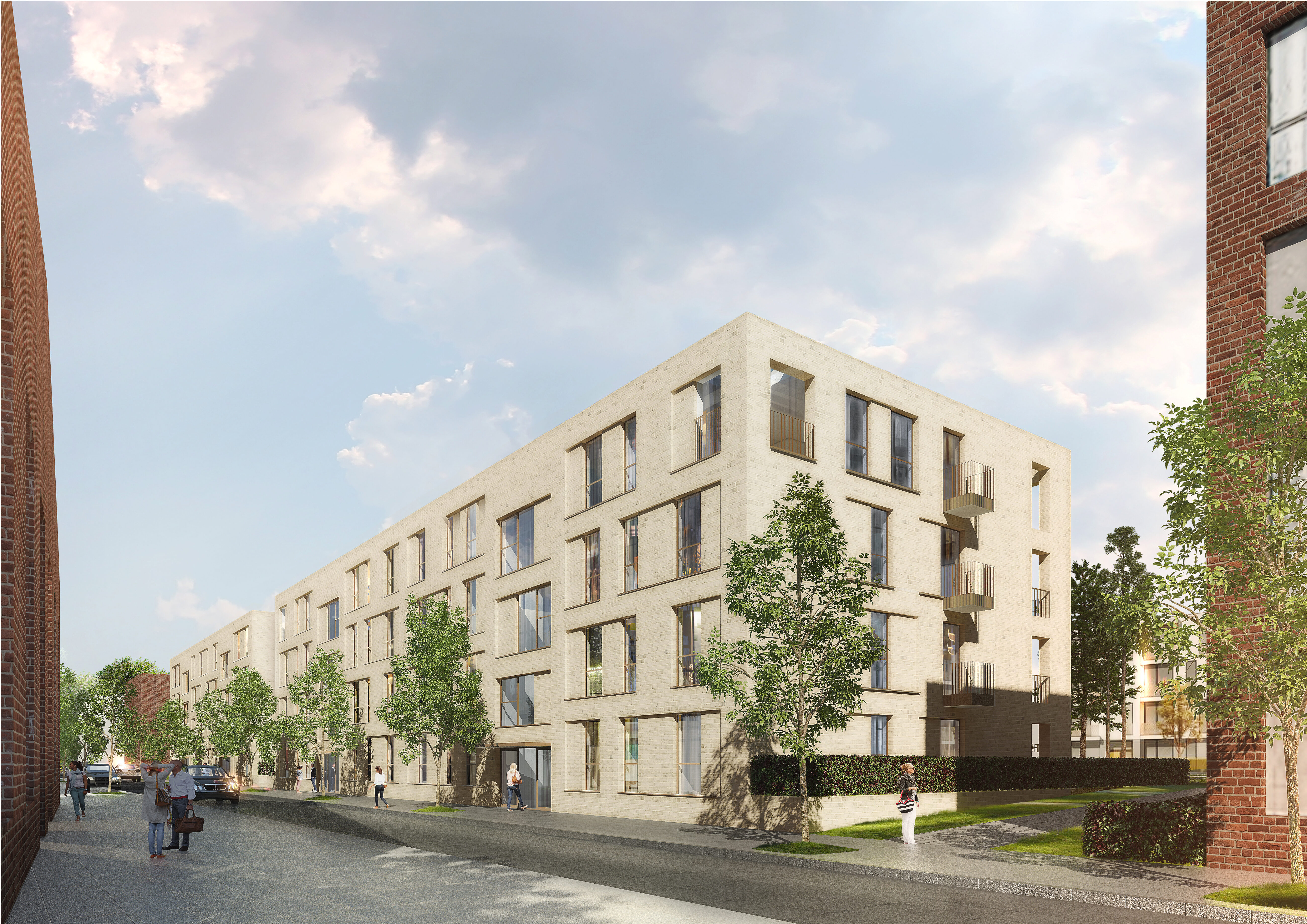 Clouth-Quartier Wohnungsbau WA13.2 Wüstenrot © GATERMANN + SCHOSSIG / Rendering Alexander Schmitz
