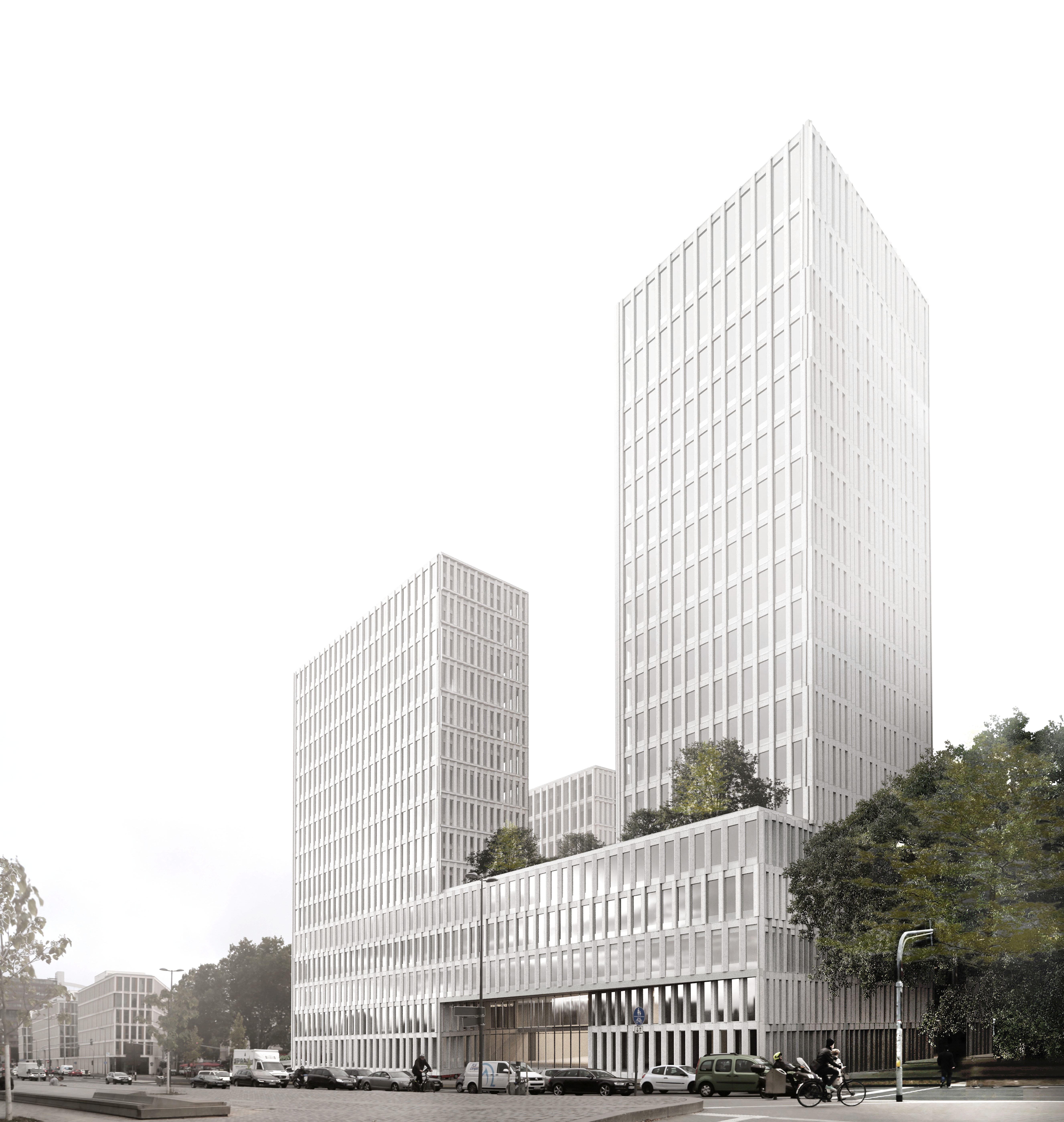 LVR Hochhaus am Ottoplatz in Köln - Visualisierung Ottoplatz West