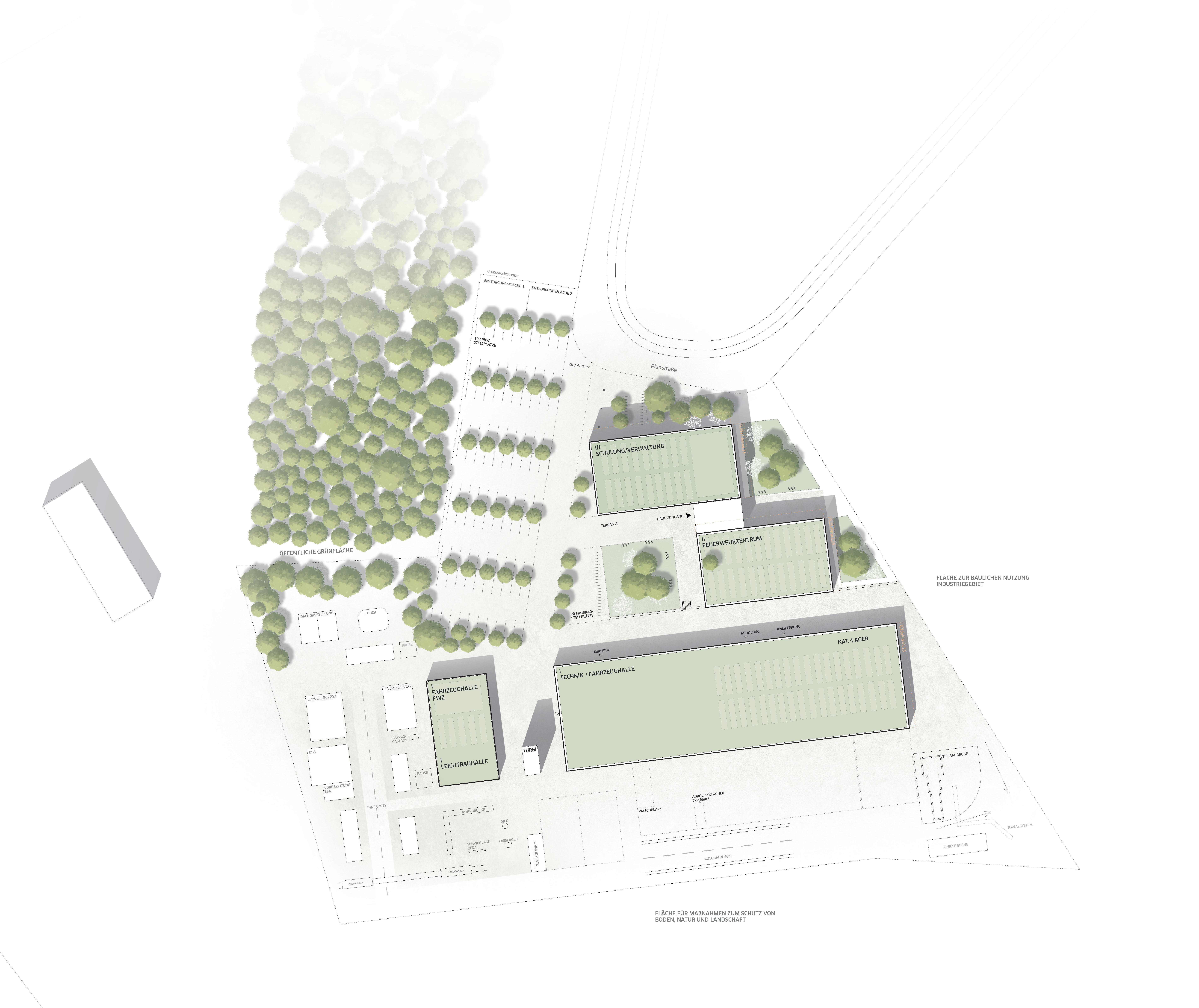 Neubau Landesfeuerwehr- und Katastrophenschutzschule Homburg
Lageplan
@SUPERGELB ARCHITEKTEN